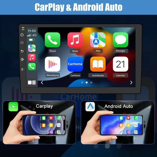 Alt view image 2 of 7 - Car Radio Stereo Andriod 12 for Toyota FJ Cruiser 2007-2014 with Wireless Apple Carplay Andriod Auto 2+32GB