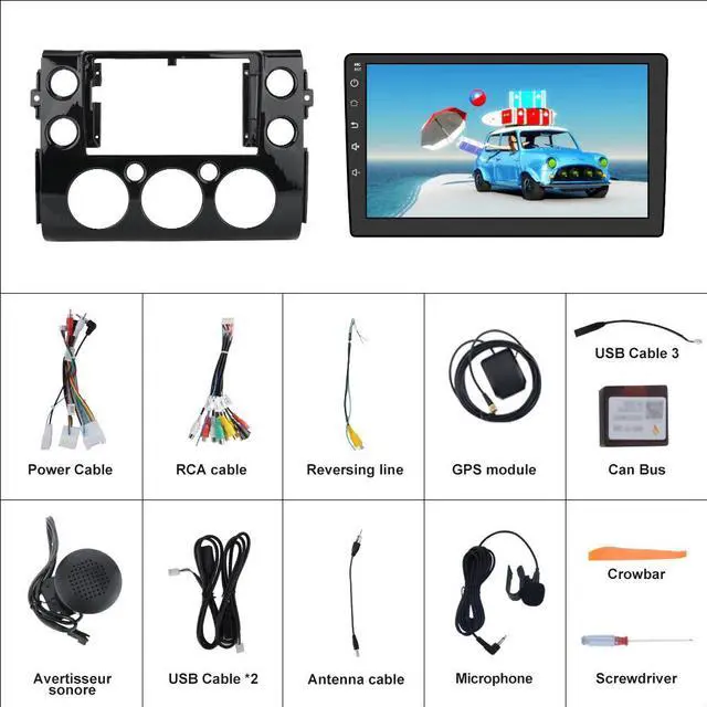 Alt view image 7 of 7 - Car Radio Stereo Andriod 12 for Toyota FJ Cruiser 2007-2014 with Wireless Apple Carplay Andriod Auto 2+32GB