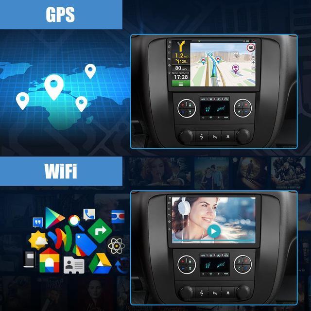 Alt view image 4 of 7 - Car Stereo Radio Android 12 for GMC Yukon Chevrolet Chevy Tahoe Suburban 2007-2012 with Wireless Apple CarPlay Android Auto 2+32GB