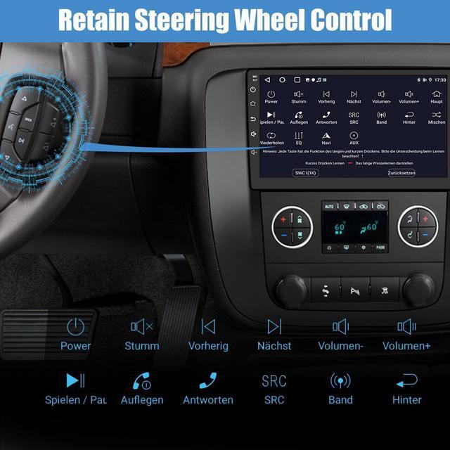 Alt view image 6 of 7 - Car Stereo Radio Android 12 for GMC Yukon Chevrolet Chevy Tahoe Suburban 2007-2012 with Wireless Apple CarPlay Android Auto 2+32GB