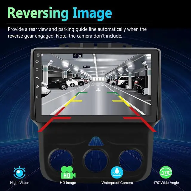 Alt view image 7 of 7 - Android Car Stereo for Dodge RAM 1500 2500 3500 2013-2018 Trucks Radio Upgrade, Wireless CarPlay Android Auto Touch Screen Replacement GPS Bluetooth WiFi, 4+64GB