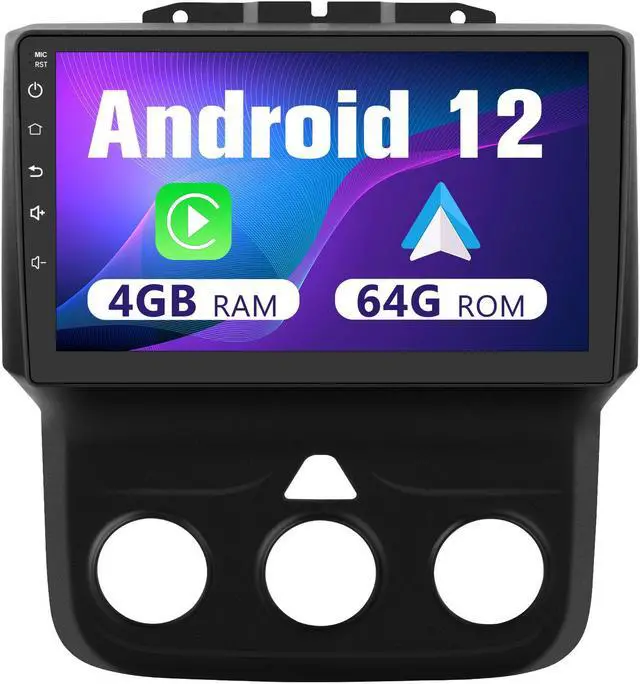 Main image of Android Car Stereo for Dodge RAM 1500 2500 3500 2013-2018 Trucks Radio Upgrade, Wireless CarPlay Android Auto Touch Screen Replacement GPS Bluetooth WiFi, 4+64GB