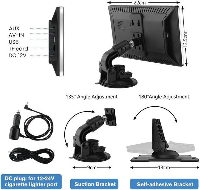 Alt view image 6 of 6 - 9 Inch Portable Car Radio Wireless Android Auto Screen Receiver Compatible with Bluetooth, GPS Navigation Voice Control