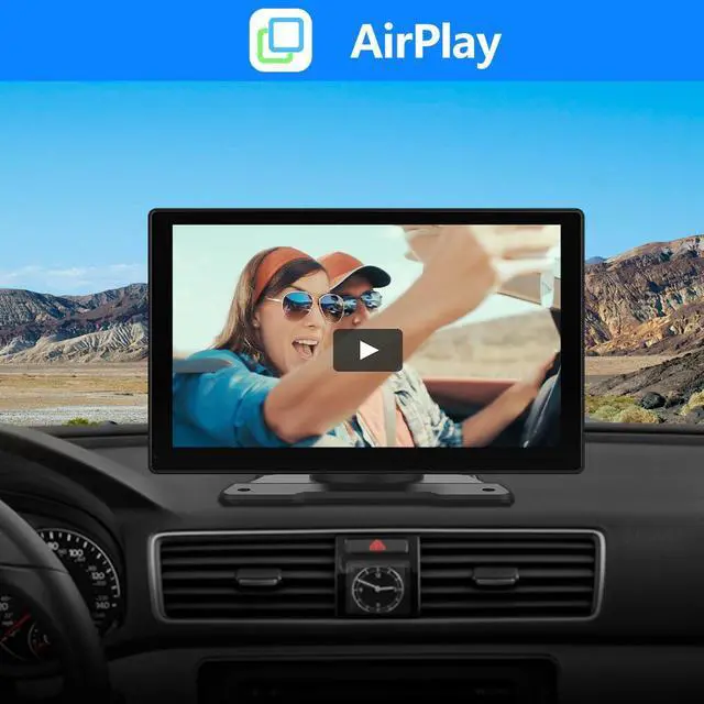Alt view image 5 of 7 - Wireless Apple Carplay Android Auto Screen 9 Inch Full HD Touch Screen Portable Car Stereo Radio Dash Mount Car Play Adapter