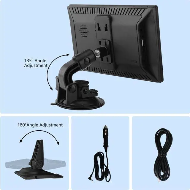 Alt view image 7 of 7 - Wireless Apple Carplay Android Auto Screen 9 Inch Full HD Touch Screen Portable Car Stereo Radio Dash Mount Car Play Adapter