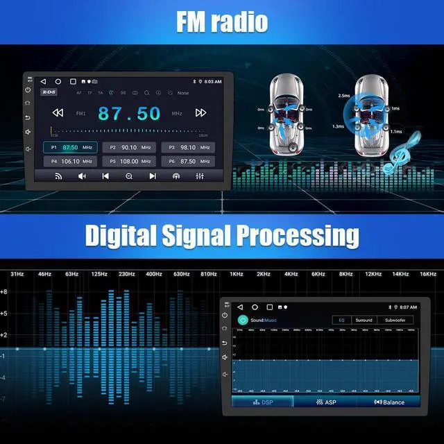 Alt view image 6 of 7 - Andriod 12 Car Radio Stereo for Honda Pilot 2005 2006 2007 2008 with Wireless Carplay Android Auto 9 inch Touch Screen with SWC GPS DSP Bluetooth WiFi FM/RDS 2+32GB