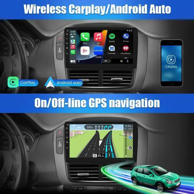 Alt view image 4 of 7 - Andriod 12 Car Radio Stereo for Honda Pilot 2005 2006 2007 2008 with Wireless Carplay Android Auto 9 inch Touch Screen with SWC GPS DSP Bluetooth WiFi FM/RDS 2+32GB