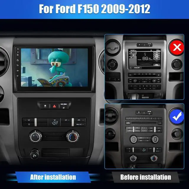 Alt view image 2 of 7 - Car Stereo for Ford F150 2009 2010 2011 2012, Android 12 Radio Update with 9" HD Touchscreen Wireless Carplay Android Auto GPS Navigation WiFi Bluetooth FM - 2G RAM 32G ROM