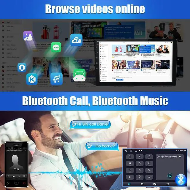 Alt view image 4 of 7 - Car Stereo for Ford F150 2009 2010 2011 2012, Android 12 Radio Update with 9" HD Touchscreen Wireless Carplay Android Auto GPS Navigation WiFi Bluetooth FM - 2G RAM 32G ROM