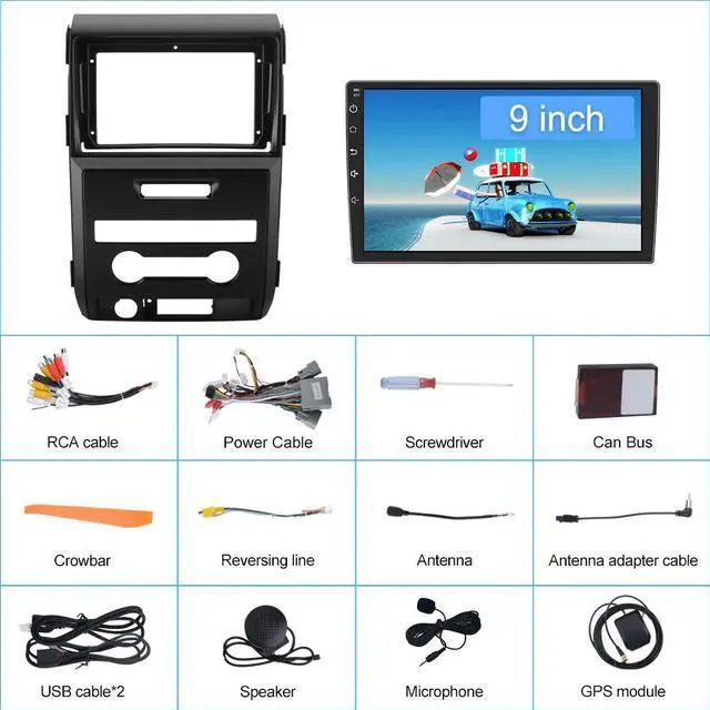 Alt view image 7 of 7 - Car Stereo for Ford F150 2009 2010 2011 2012, Android 12 Radio Update with 9" HD Touchscreen Wireless Carplay Android Auto GPS Navigation WiFi Bluetooth FM - 2G RAM 32G ROM