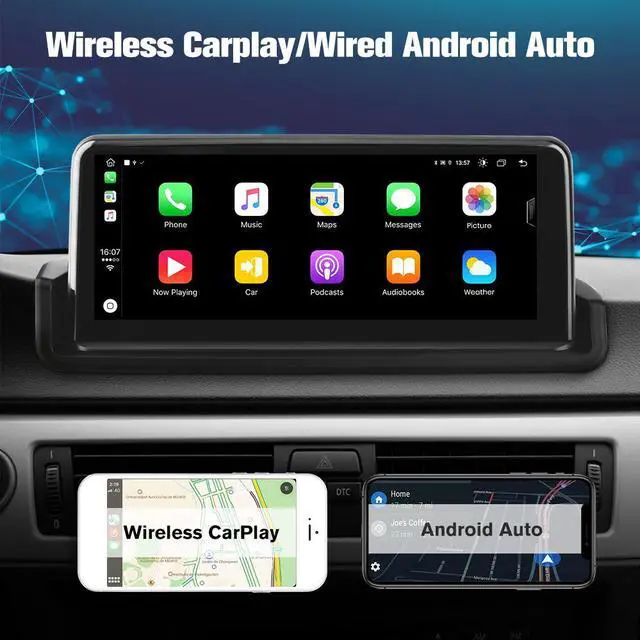 Alt view image 3 of 7 - Car Radio Stereo Android 11 for BMW 3 Series E90 E91 E92 E93 2006-2012,10.25 inch 4GB+64GB Head Unit Built in Carplay Andriod Auto GPS SWC AM/FM Radio DSP Fit for Car Without Factory Screen