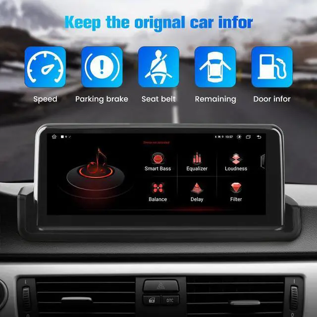 Alt view image 5 of 7 - Car Radio Stereo Android 11 for BMW 3 Series E90 E91 E92 E93 2006-2012,10.25 inch 4GB+64GB Head Unit Built in Carplay Andriod Auto GPS SWC AM/FM Radio DSP Fit for Car Without Factory Screen