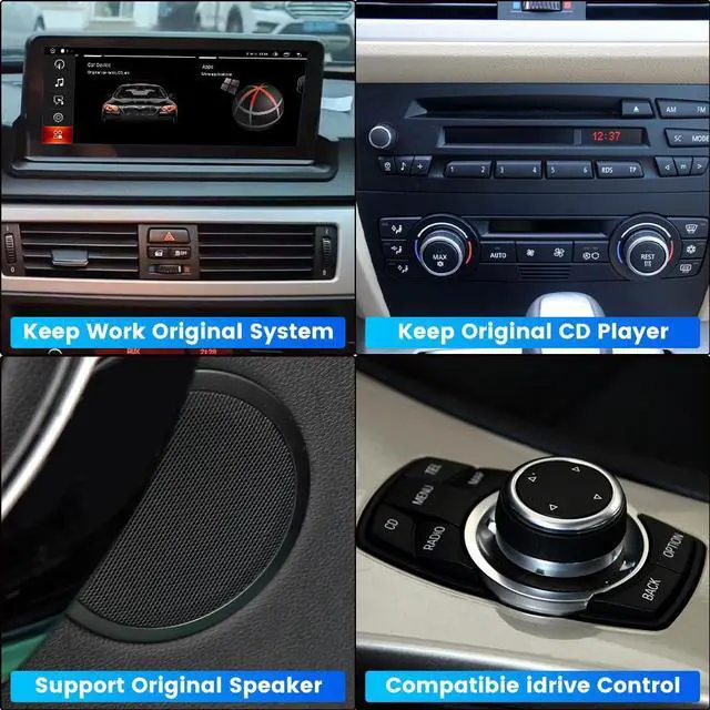 Alt view image 4 of 7 - Car Radio Stereo Android 11 for BMW 3 Series E90 E91 E92 E93 2006-2012,10.25 inch 4GB+64GB Head Unit Built in Carplay Andriod Auto GPS SWC AM/FM Radio DSP Fit for Car Without Factory Screen