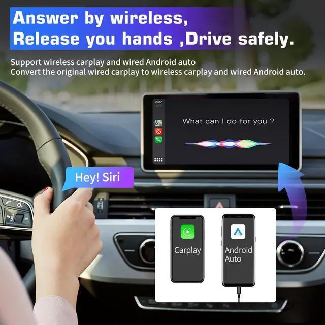 Alt view image 6 of 7 - Wireless Carplay AI Box for OEM Wired Carplay Cars, Android 10 4G+ 64GB Multimedia Player Carplay Wireless Black Adapter with GPS WiFi Split Screen Google Play for Honda Jeep Chevy Ford Toyota
