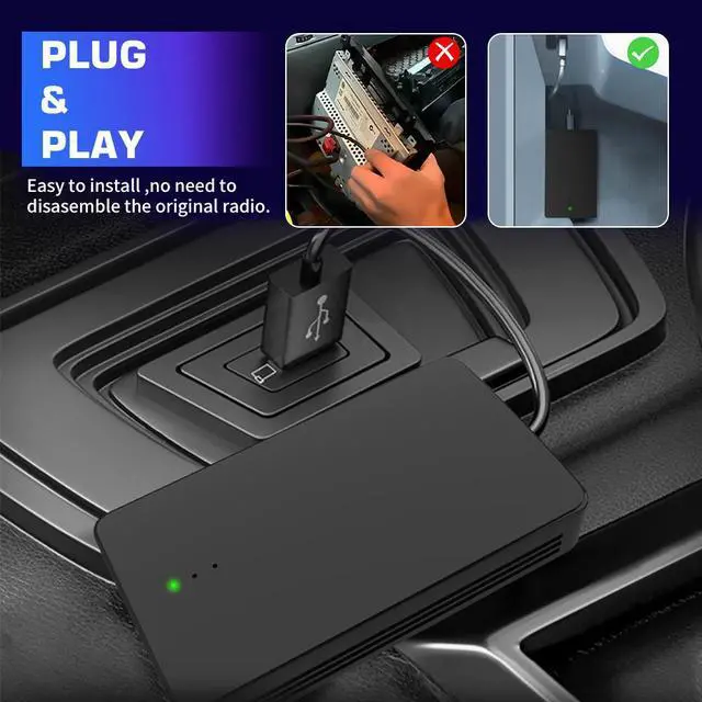 Alt view image 7 of 7 - Wireless Carplay AI Box for OEM Wired Carplay Cars, Android 10 4G+ 64GB Multimedia Player Carplay Wireless Black Adapter with GPS WiFi Split Screen Google Play for Honda Jeep Chevy Ford Toyota