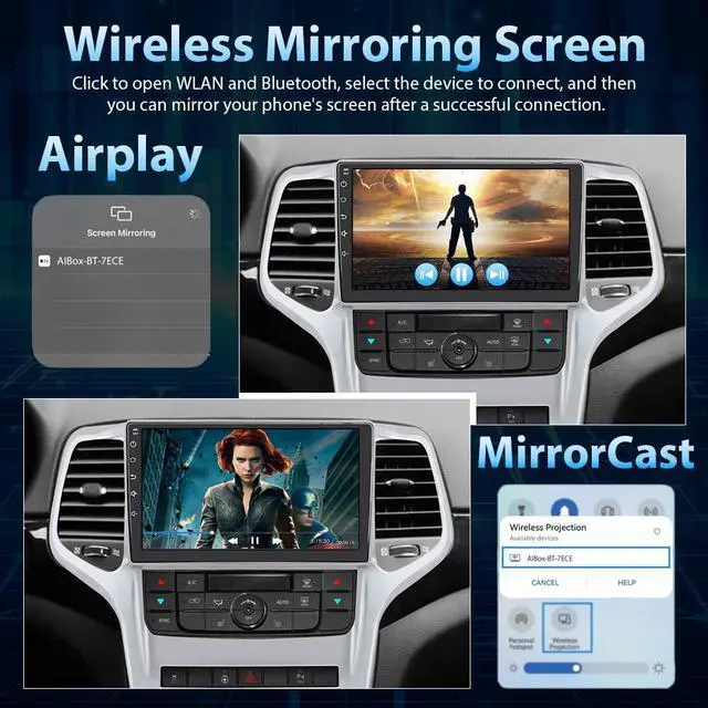 Alt view image 4 of 7 - 4-in-1 Car Wireless Adapter for Factory Wired CarPlay/Android auto AirPlay/Mirror Link 2024 Upgrade Wireless Features Adapter Plug & Play with USB-A/C to C Cables