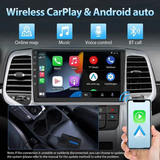 Alt view image 3 of 7 - 4-in-1 Car Wireless Adapter for Factory Wired CarPlay/Android auto AirPlay/Mirror Link 2024 Upgrade Wireless Features Adapter Plug & Play with USB-A/C to C Cables