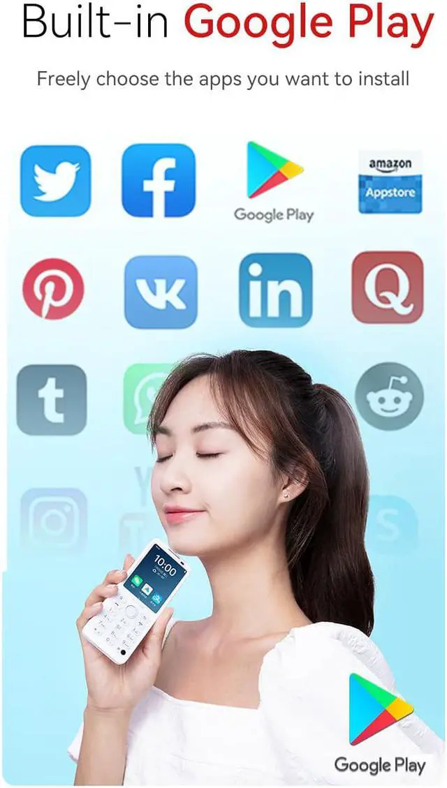 Alt view image 4 of 6 - Google Play Store New Qin F21 Pro Smart Touch Screen Phone 2.8 Inch 3GB + 32GB / 4GB 64GB Bluetooth 5.0