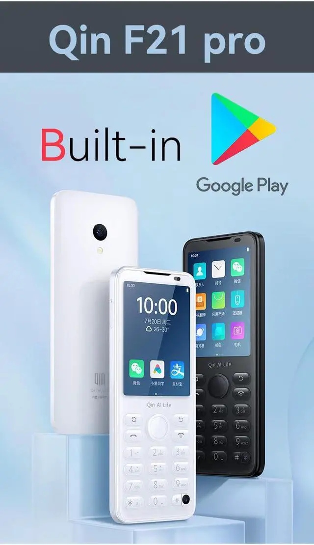 Alt view image 3 of 7 - Cell Phone,Canada Super Small Mini Smartphone ,Add Google Store Android QinGlobal Version Mobile Phone,Xiaomi mobile phone sub-brand: QIN F21pro (Black)