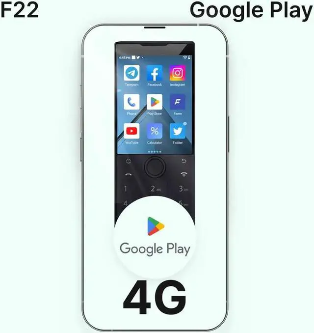 Alt view image 2 of 6 - Google Play Store New Qin F22 Smart Touch Screen Phone 2.8 Inch 2GB + 16GB Bluetooth