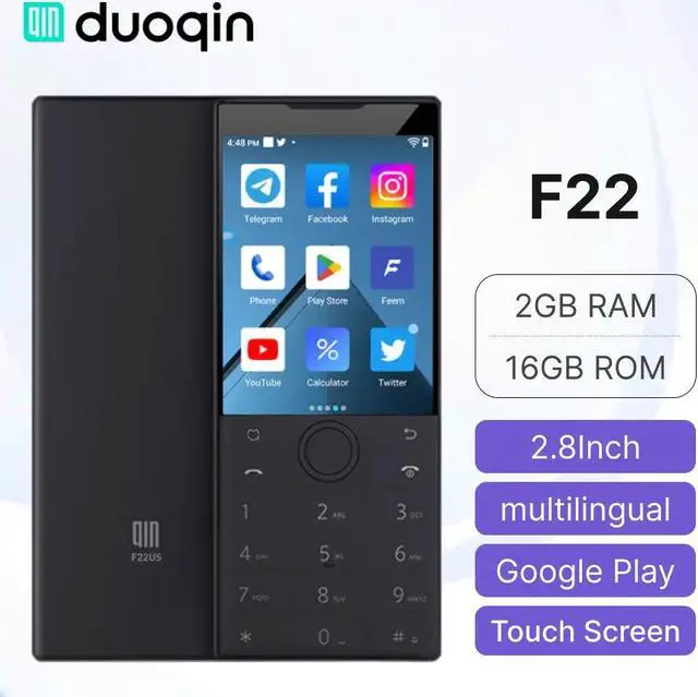 Main image of Google Play Store New Qin F22 Smart Touch Screen Phone 2.8 Inch 2GB + 16GB Bluetooth