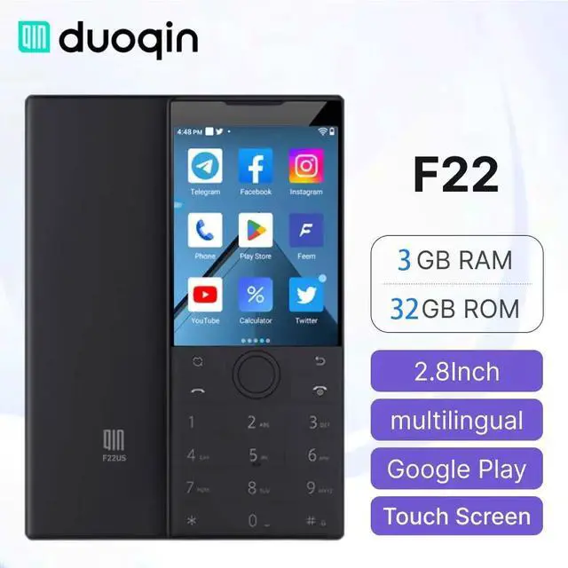 Main image of Google Play Store New Qin F22 Smart Touch Screen Phone 2.8 Inch 3GB + 32GB Bluetooth