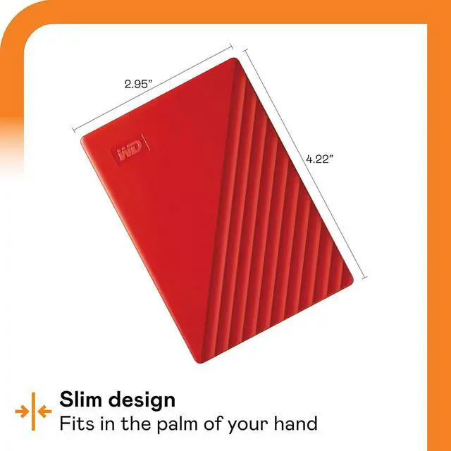 Alt view image 2 of 4 - WD 2TB My Passport, Portable External Hard Drive, Red, backup software with defense against ransomware, and password protection, USB 3.1/USB 3.0 compatible - WDBYVG0020BRD-WESN