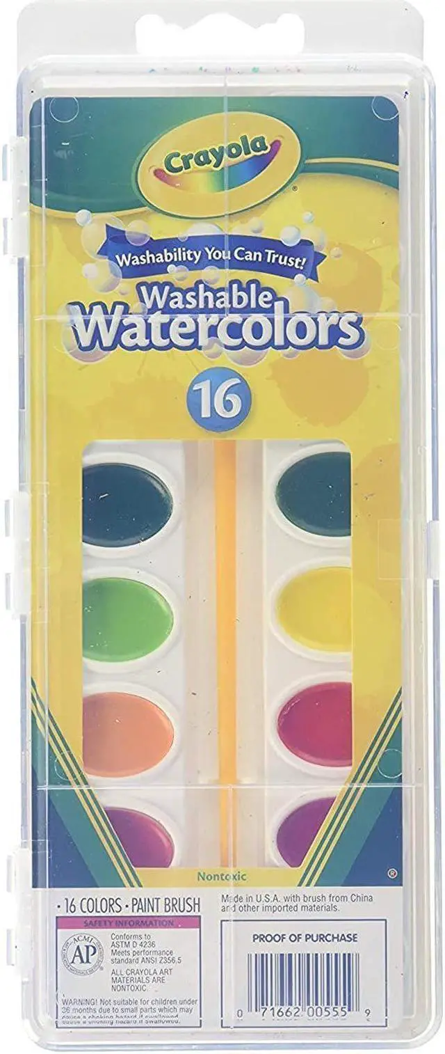 Alt view image 12 of 20 - Binney & Smith 530555 Washable Watercolor Paint  16 Assorted Colors per Pack