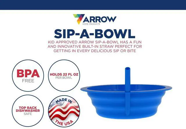 Alt view image 2 of 5 - Arrow Sip-A-Bowl Set - 22oz - 4-Pack - BPA-Free - Great for Kids' Cereal, Ice Cream, Soup - Assorted Colors