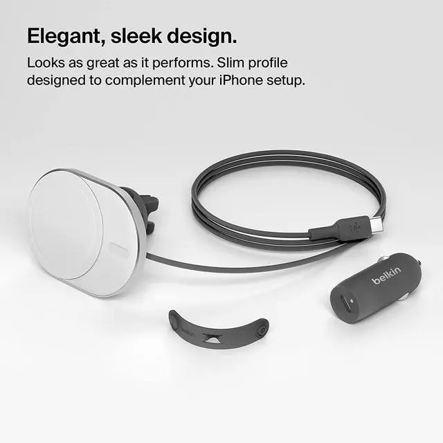 Alt view image 5 of 20 - Belkin BoostCharge ProWireless CarChargerwithMagSafe15W Extra Strong Magnetic Vent Mount for iPhone 12, 13, 14