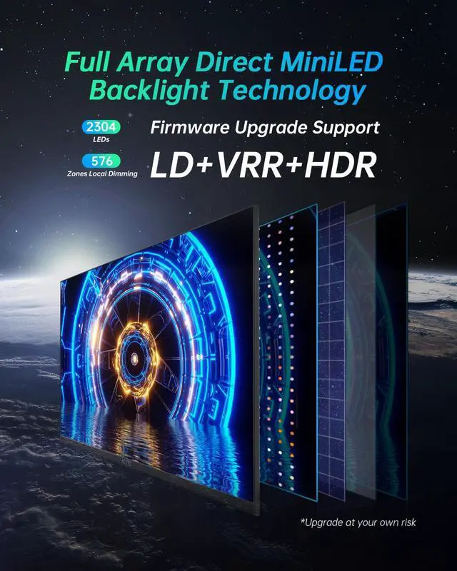 Alt view image 3 of 6 - KTC 27 Inch Mini LED Monitor, 1440P 165Hz/144Hz Gaming Monitor, HDR1000, Built-in Speakers, HDMI2.0, DP1.4, Type-C 90W, USB, KVM, Swivel/Height/Pivot/Tilt Adjustable, Mountable, 2K PC Monitor, M27T20