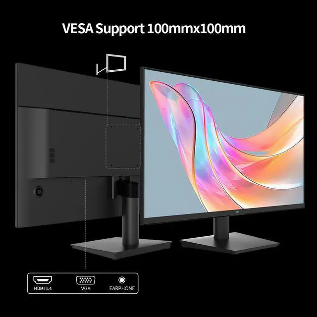 Alt view image 4 of 7 - 27 inch Monitor - KTC 1080P Monitor, 100Hz FreeSync Gaming Monitor with HDR10,VESA Mountable, Adjustable Tilt, ZeroFrame Design, HDMI,VGA,Earphone Ports, PC Monitor Work Monitor for Office,H27V13