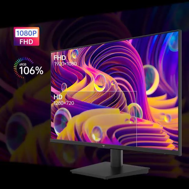 Alt view image 2 of 7 - 27 inch Monitor - KTC 1080P Monitor, 100Hz FreeSync Gaming Monitor with HDR10,VESA Mountable, Adjustable Tilt, ZeroFrame Design, HDMI,VGA,Earphone Ports, PC Monitor Work Monitor for Office,H27V13