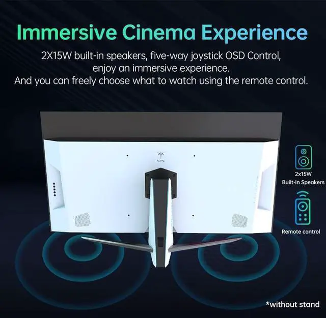 Alt view image 6 of 6 - KTC 48 inch 4K OLED Gaming Monitor, 3840x2160 UHD, 138Hz, 0.1ms(GTG), Remote, DP1.4, 2*HDMI2.1, USB3.0, 90W USB Type-C Reverse Charging, Speakers, VESA Mount, G48P5S