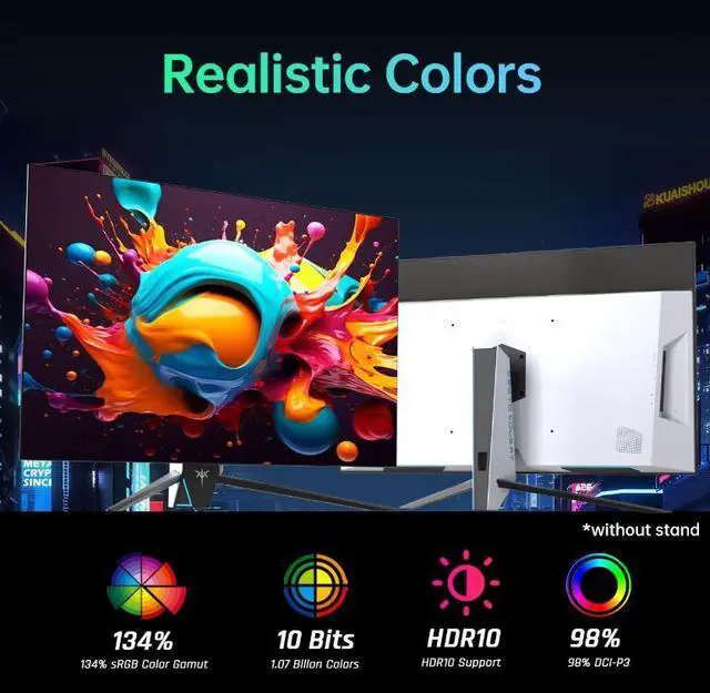 Alt view image 3 of 6 - KTC 48 inch 4K OLED Gaming Monitor, 3840x2160 UHD, 138Hz, 0.1ms(GTG), Remote, DP1.4, 2*HDMI2.1, USB3.0, 90W USB Type-C Reverse Charging, Speakers, VESA Mount, G48P5S