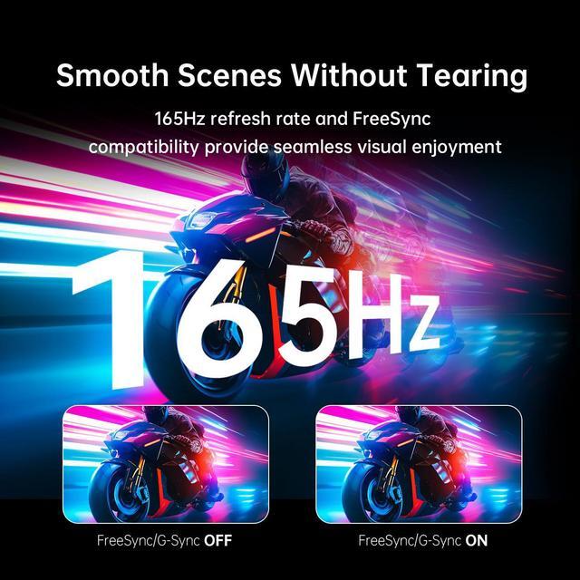 Alt view image 2 of 6 - KTC 34 Inch 165Hz Ultrawide 3440X1440 Monitor, WQHD Curved Gaming Monitor, 1500R PC Monitor, HDR, FreeSync & G-Sync, HDMI, DisplayPort, VESA, Tilt Swivel Height Pivot Adjustment