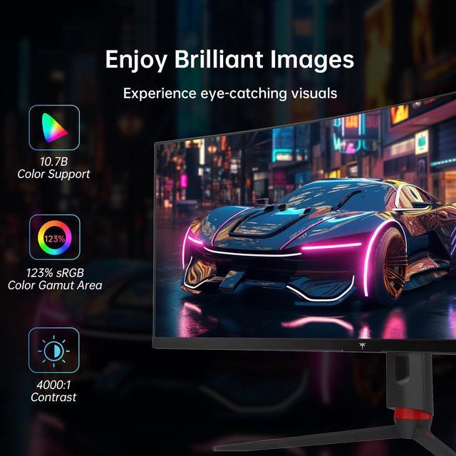 Alt view image 3 of 6 - KTC 34 Inch 165Hz Ultrawide 3440X1440 Monitor, WQHD Curved Gaming Monitor, 1500R PC Monitor, HDR, FreeSync & G-Sync, HDMI, DisplayPort, VESA, Tilt Swivel Height Pivot Adjustment