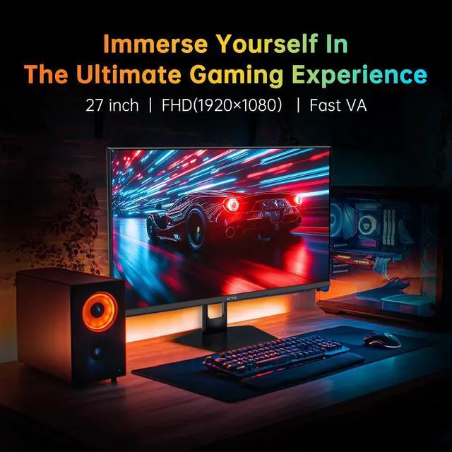 Alt view image 2 of 7 - KTC 27 Inch 280Hz Gaming Monitor, FHD 1080P 240Hz PC Computer Monitor, Fast VA Panel, 1ms GTG, FreeSync G-Sync Compatible, HDR Support, 126% sRGB, HDMI and Displayport Inputs, H27E22P