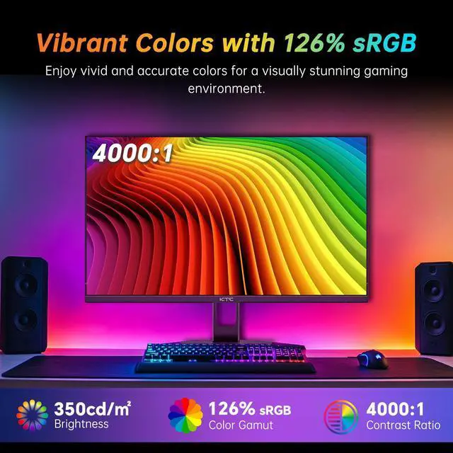 Alt view image 5 of 7 - KTC 27 Inch 280Hz Gaming Monitor, FHD 1080P 240Hz PC Computer Monitor, Fast VA Panel, 1ms GTG, FreeSync G-Sync Compatible, HDR Support, 126% sRGB, HDMI and Displayport Inputs, H27E22P