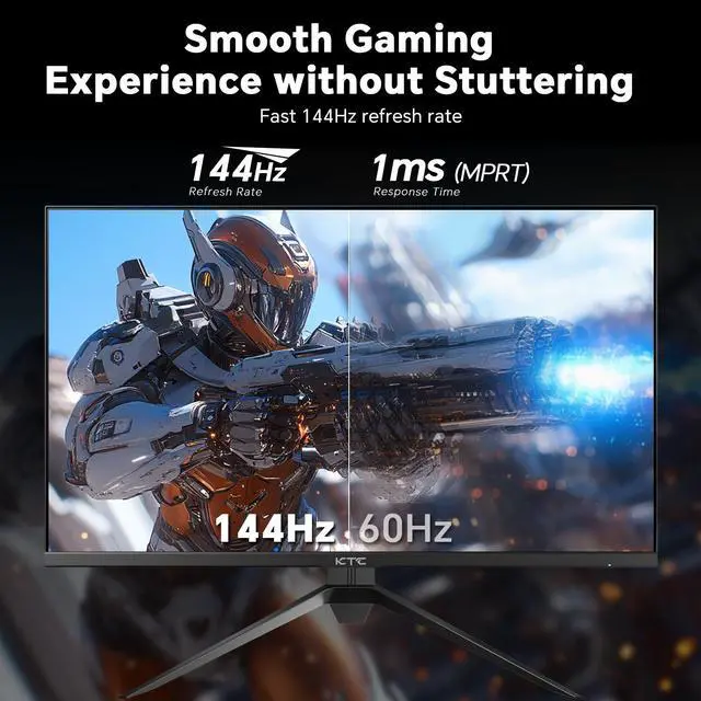 Alt view image 2 of 7 - KTC 27 inch 4K 144Hz Gaming Monitor, UHD 3840 x 2160 IPS Computer PC Monitor, FreeSync & G-Sync, HDR Support, 134% sRGB, HDMI/DisPlayPort/USB, Tilt Adjustable, VESA Mountable, H27P22