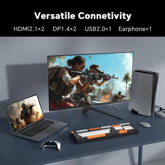 Alt view image 5 of 7 - KTC 27 inch 4K 144Hz Gaming Monitor, UHD 3840 x 2160 IPS Computer PC Monitor, FreeSync & G-Sync, HDR Support, 134% sRGB, HDMI/DisPlayPort/USB, Tilt Adjustable, VESA Mountable, H27P22