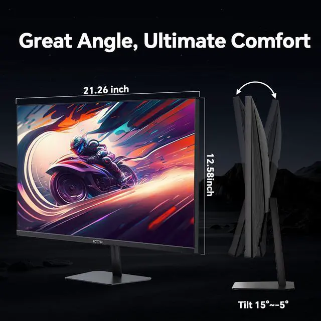 Alt view image 5 of 7 - KTC 24 Inch 180Hz Gaming Monitor, 2K QHD Fast IPS PC Gaming Monitor, 1440p 1ms Computer Monitor 144Hz, G-Sync and FreeSync Compatibility, HDR Support, HDMI Displayport, VESA, Q24T09