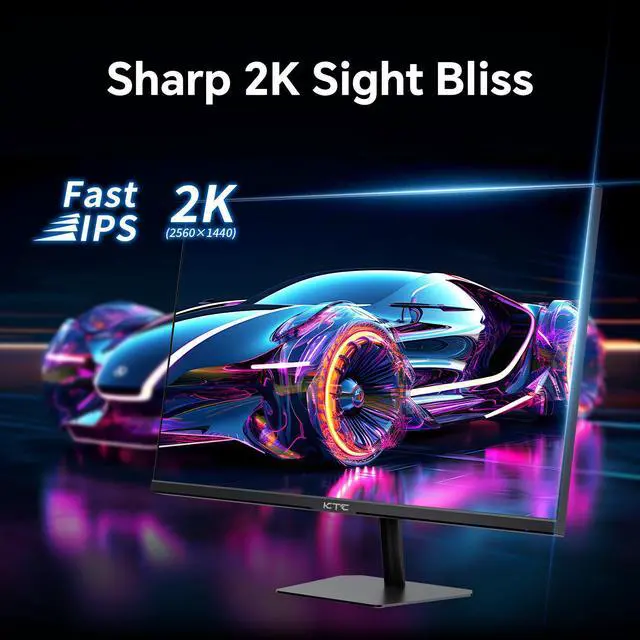 Alt view image 3 of 7 - KTC 24 Inch 180Hz Gaming Monitor, 2K QHD Fast IPS PC Gaming Monitor, 1440p 1ms Computer Monitor 144Hz, G-Sync and FreeSync Compatibility, HDR Support, HDMI Displayport, VESA, Q24T09