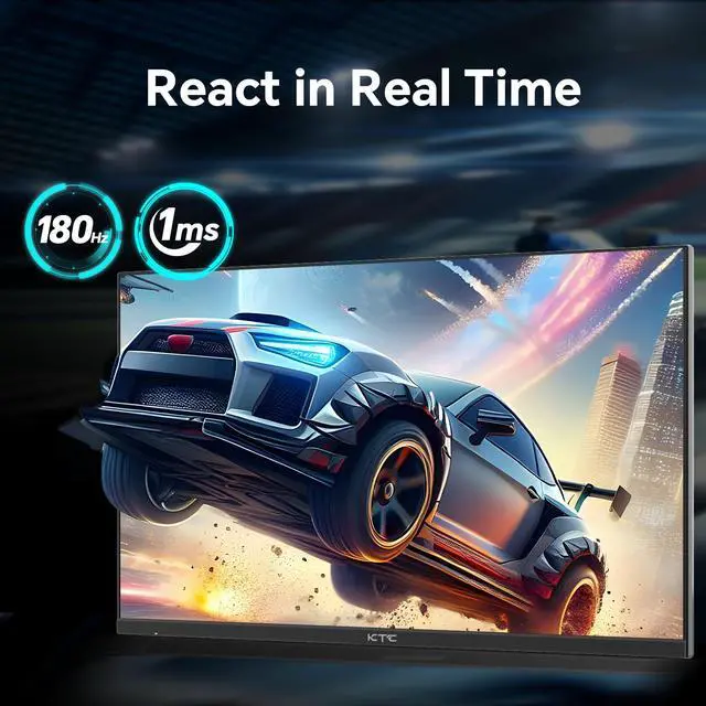 Alt view image 2 of 7 - KTC 24 Inch 180Hz Gaming Monitor, 2K QHD Fast IPS PC Gaming Monitor, 1440p 1ms Computer Monitor 144Hz, G-Sync and FreeSync Compatibility, HDR Support, HDMI Displayport, VESA, Q24T09