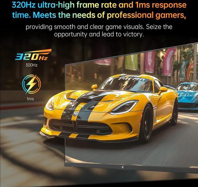 Alt view image 3 of 7 - KTC 27 Inch White Gaming Monitor 300Hz/320Hz, QHD 1440P Fast IPS Computer Monitor with Adaptive FreeSync, HDR400, Height/Pivot/Swivel/Tilt Adjustable, DP&HDMI, H27E6