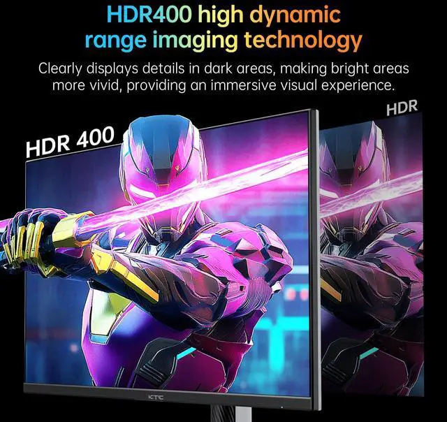 Alt view image 6 of 7 - KTC 27 Inch White Gaming Monitor 300Hz/320Hz, QHD 1440P Fast IPS Computer Monitor with Adaptive FreeSync, HDR400, Height/Pivot/Swivel/Tilt Adjustable, DP&HDMI, H27E6