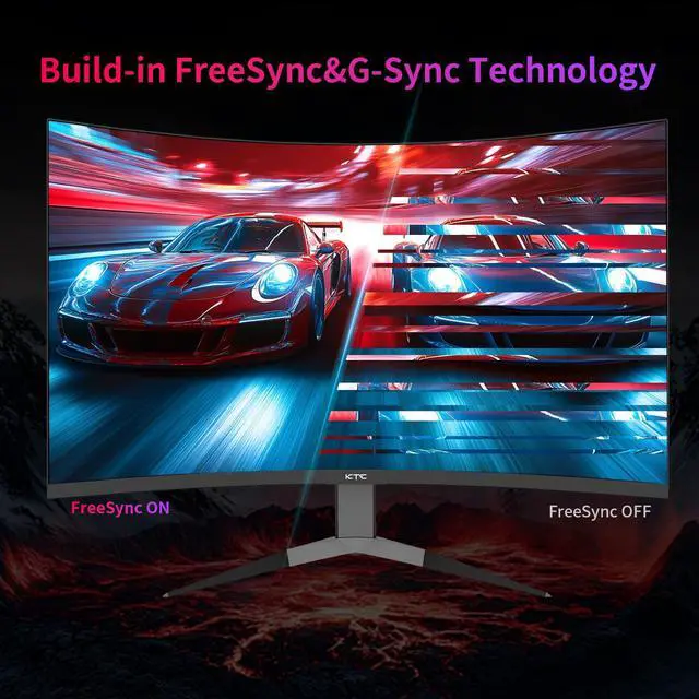 Alt view image 4 of 7 - KTC 32 Inch 240Hz Curved Gaming Monitor, 2K 1440P Computer PC Monitor with 1000R 1ms Frameless, Adaptive Sync,122% sRGB, HDMI, DisplayPort, Tilt Adjustable, H32S25E