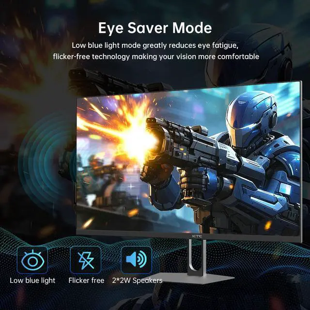 Alt view image 7 of 7 - KTC 27 Inch QHD Gaming Monitor, 2K 200Hz Up to 210Hz 1ms Fast IPS Computer Monitor, HDR400, 1440P with Adaptive Sync, Built-in Speakers, HDMI Displayport, Tilt Adjustment, VESA Compatible
