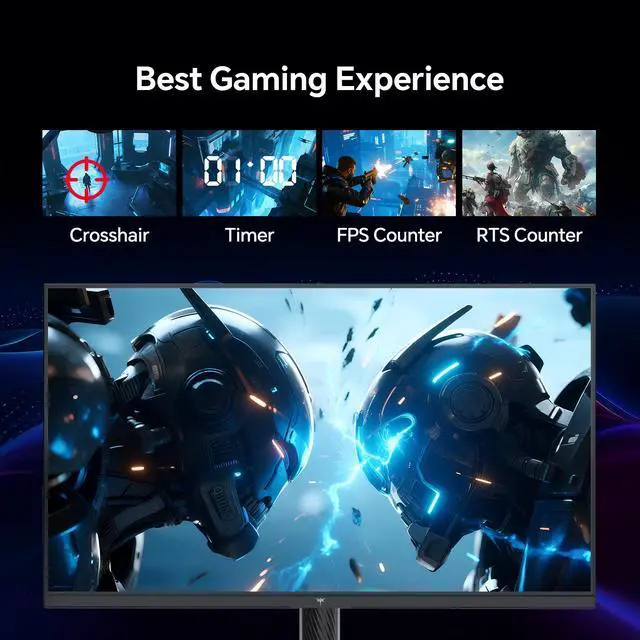 Alt view image 5 of 7 - KTC QHD Mini LED Monitor 27 Inch , 1440P 180Hz Gaming PC Monitor, HDR 1400, HDMI2.0, DP1.4, USB, Swivel/Height/Pivot/Tilt Adjustable, VESA Wall Mount, White, M27T6
