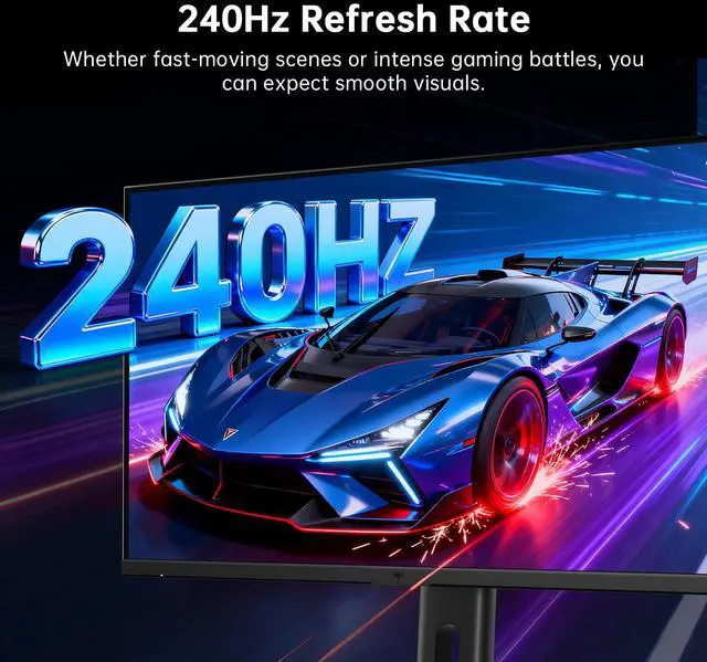Alt view image 2 of 7 - KTC 24.5 Inch 240Hz Gaming Monitor, FHD 1080p Fast IPS Computer Monitor, 1ms with Adaptive-Sync, HDR400, HDMI x2, DPx1, VESA Mount, Tilt/Pivot/Height Adjustment, H25T7-3